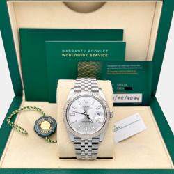 Pre Owned Rolex Datejust 41 126334 Automatic Silver Dial Stainless Steel 18K White Gold Men's Wristwatch 41 mm