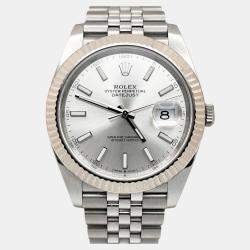 Pre Owned Rolex Datejust 41 126334 Automatic Silver Dial Stainless Steel 18K White Gold Men's Wristwatch 41 mm