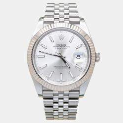 Pre Owned Rolex Datejust 41 126334 Automatic Silver Dial Stainless Steel 18K White Gold Men's Wristwatch 41 mm