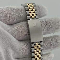 Pre Owned Rolex Datejust 16233 Automatic Blue Vignette Diamond Dial Stainless Steel 18k Yellow Gold Men's Wristwatch 36 mm