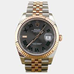 Pre Owned Rolex Datejust 41 126331 Automatic Slate Wimbledon Dial 18K Rose Gold Stainless Steel Men's Wristwatch 41 mm