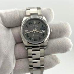 Pre Owned Rolex Datejust 126200 Automatic Wimbledon Dial Stainless Steel Men's Wristwatch 36 mm