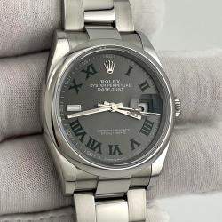 Pre Owned Rolex Datejust 126200 Automatic Wimbledon Dial Stainless Steel Men's Wristwatch 36 mm