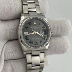 Pre Owned Rolex Datejust 126200 Automatic Wimbledon Dial Stainless Steel Men's Wristwatch 36 mm