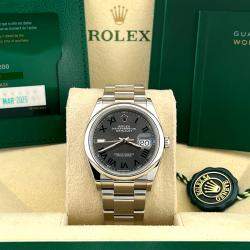 Pre Owned Rolex Datejust 126200 Automatic Wimbledon Dial Stainless Steel Men's Wristwatch 36 mm