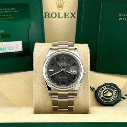 Pre Owned Rolex Datejust 126200 Automatic Wimbledon Dial Stainless Steel Men's Wristwatch 36 mm