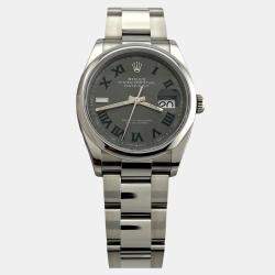 Pre Owned Rolex Datejust 126200 Automatic Wimbledon Dial Stainless Steel Men's Wristwatch 36 mm