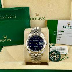 Pre Owned Rolex Datejust 41 126334 Automatic Blue Dial 18k White Gold Stainless Steel Men's Wristwatch 41 mm