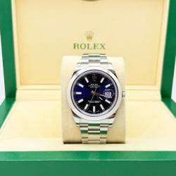 Pre Owned Rolex Datejust II 116300 Automatic Blue Dial Stainless Steel Men's Wristwatch 41 mm