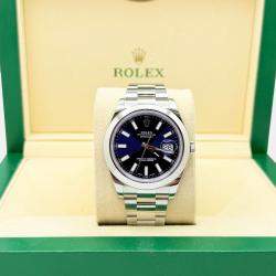 Pre Owned Rolex Datejust II 116300 Automatic Blue Dial Stainless Steel Men's Wristwatch 41 mm