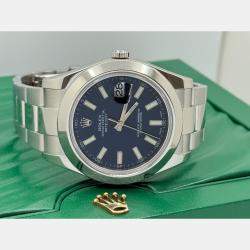 Pre Owned Rolex Datejust II 116300 Automatic Blue Dial Stainless Steel Men's Wristwatch 41 mm