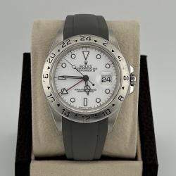 Pre Owned Rolex Explorer II 16570 Automatic White Dial Stainless Steel Men's Wristwatch 40 mm