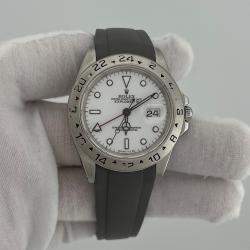Pre Owned Rolex Explorer II 16570 Automatic Polar White Dial Stainless Steel Men's Wristwatch 40 mm