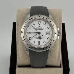 Pre Owned Rolex Explorer II 16570 Automatic Polar White Dial Stainless Steel Men's Wristwatch 40 mm