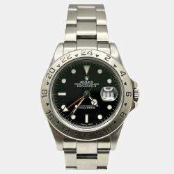 Pre Owned Rolex Explorer II 16570 Automatic Black Dial Stainless Steel Men's Wristwatch 40 mm