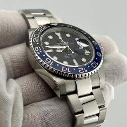 Pre Owned Rolex GMT-Master II 'Batman' 126710BLNR Automatic Black Dial Stainless Steel Men's Wristwatch 40 mm