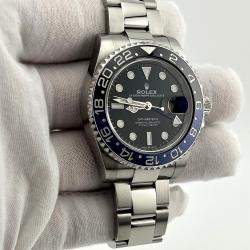 Pre Owned Rolex GMT-Master II 'Batman' 126710BLNR Automatic Black Dial Stainless Steel Men's Wristwatch 40 mm