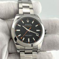 Pre Owned Rolex Milgauss 116400 Automatic Black Dial Stainless Steel Men's Wristwatch 40 mm