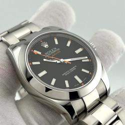 Pre Owned Rolex Milgauss 116400 Automatic Black Dial Stainless Steel Men's Wristwatch 40 mm