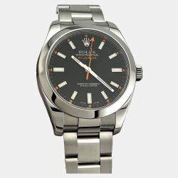 Pre Owned Rolex Milgauss 116400 Automatic Black Dial Stainless Steel Men's Wristwatch 40 mm