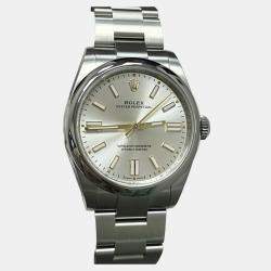 Pre Owned Rolex Oyster Perpetual 134300 Automatic Silver Dial Stainless Steel Men's Wristwatch 41 mm