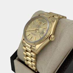 Pre Owned Rolex Day-Date President 18038 Automatic Champagne Dial 18k Yellow Gold Men's Wristwatch 36mm
