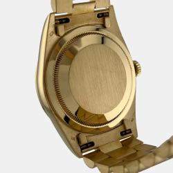 Pre Owned Rolex Day-Date 18238 Automatic Champagne Dial 18k Yellow Gold Men's Wristwatch 36mm