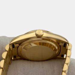 Pre Owned Rolex Day-Date 18238 Automatic Champagne Dial 18k Yellow Gold Men's Wristwatch 36mm