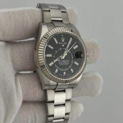 Pre Owned Rolex Sky-Dweller 326934 Automatic Black Dial Stainless Steel 18k White Gold Men's Wristwatch 42mm