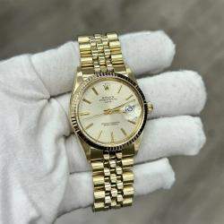 Pre Owned Rolex Date 15037 Automatic Gold 14k Yellow Gold Men's Wristwatch 34 mm