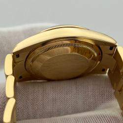 Pre Owned Rolex Day Date 118208 Automatic Black Diamonds 18k Yellow Gold Men's Wristwatch 36 mm