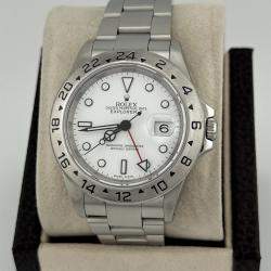 Pre Owned Rolex Explorer II 16570 Automatic White Stainless Steel Men's Wristwatch 40 mm