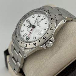 Pre Owned Rolex Explorer II 16570 Automatic White Stainless Steel Men's Wristwatch 40 mm