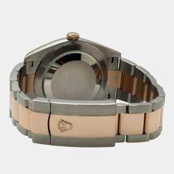 Pre Owned Rolex Datejust 126331 Automatic Brown 18k Rose Gold Stainless Steel Men's Wristwatch 41 mm