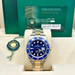 Pre Owned Rolex Submariner Date 126613LB Automatic Blue Dial 18K Yellow Gold Stainless Steel Men's Wristwatch 41mm