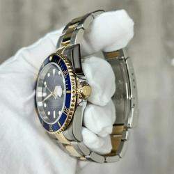 Pre Owned Rolex Submariner 16613 Automatic Blue Dial 18K Yellow Gold Stainless Steel Men's Wristwatch 40mm