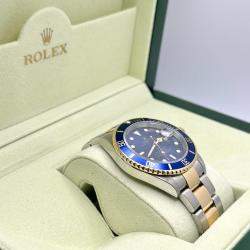 Pre Owned Rolex Submariner 16613 Automatic Blue Dial 18K Yellow Gold Stainless Steel Men's Wristwatch 40mm