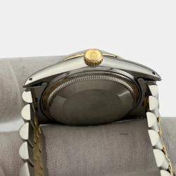 Pre Owned Rolex Datejust 16013 Automatic Cream 18k Yellow Gold Stainless Steel Men's Wristwatch 36 mm
