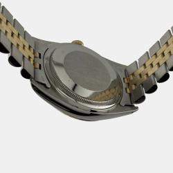 Pre Owned Rolex Datejust 16013 Automatic Cream 18k Yellow Gold Stainless Steel Men's Wristwatch 36 mm