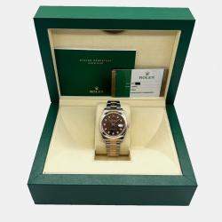 Pre Owned Rolex Datejust 126301 Automatic Brown diamonds 18k Rose Gold Stainless Steel Men's Wristwatch 41 mm