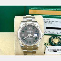 Pre Owned Rolex Datejust 126334 Automatic Grey 18k White Gold Stainless Steel Men's Wristwatch 41 mm