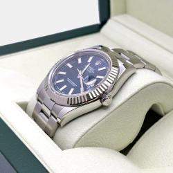 Pre Owned Rolex Datejust II 116334 Automatic Blue 18k White Gold Stainless Steel Men's Wristwatch 41 mm