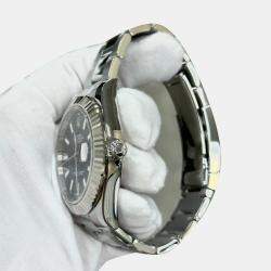 Pre Owned Rolex Datejust II 116334 Automatic Blue 18k White Gold Stainless Steel Men's Wristwatch 41 mm