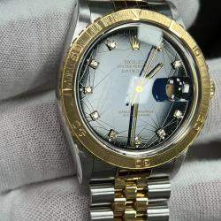 Pre Owned Rolex Datejust 16253 Automatic Blue diamonds 18k Yellow Gold Stainless Steel Men's Wristwatch 36 mm