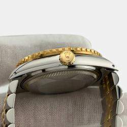 Pre Owned Rolex Datejust 16253 Automatic Blue diamonds 18k Yellow Gold Stainless Steel Men's Wristwatch 36 mm