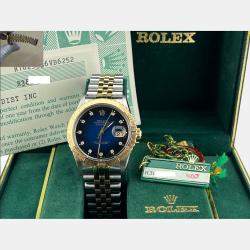 Pre Owned Rolex Datejust 16253 Automatic Blue diamonds 18k Yellow Gold Stainless Steel Men's Wristwatch 36 mm