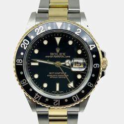 Pre Owned Rolex GMT Master II 16713 Automatic Black 18k Yellow Gold Stainless Steel Men's Wristwatch 40 mm