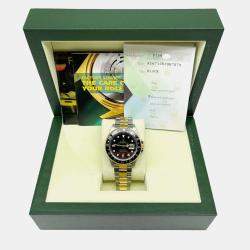 Pre Owned Rolex GMT Master II 16713 Automatic Black 18k Yellow Gold Stainless Steel Men's Wristwatch 40 mm