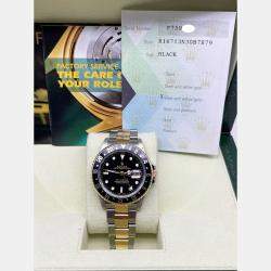 Pre Owned Rolex GMT Master II 16713 Automatic Black 18k Yellow Gold Stainless Steel Men's Wristwatch 40 mm