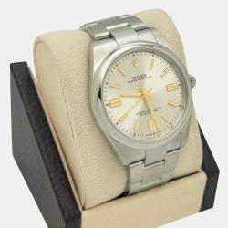 Pre Owned Rolex Oyster Perpetual 124300 Automatic Silver Stainless Steel Men's Wristwatch 41 mm